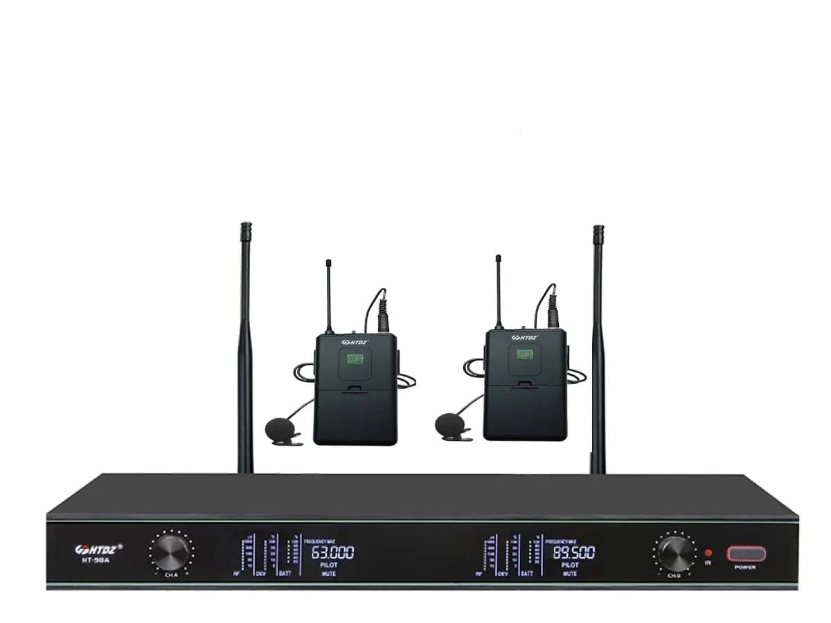 HTDZ HT99AYY ÇİFTLİ YAKA 2X100 KANAL TELSİZ MİKROFON