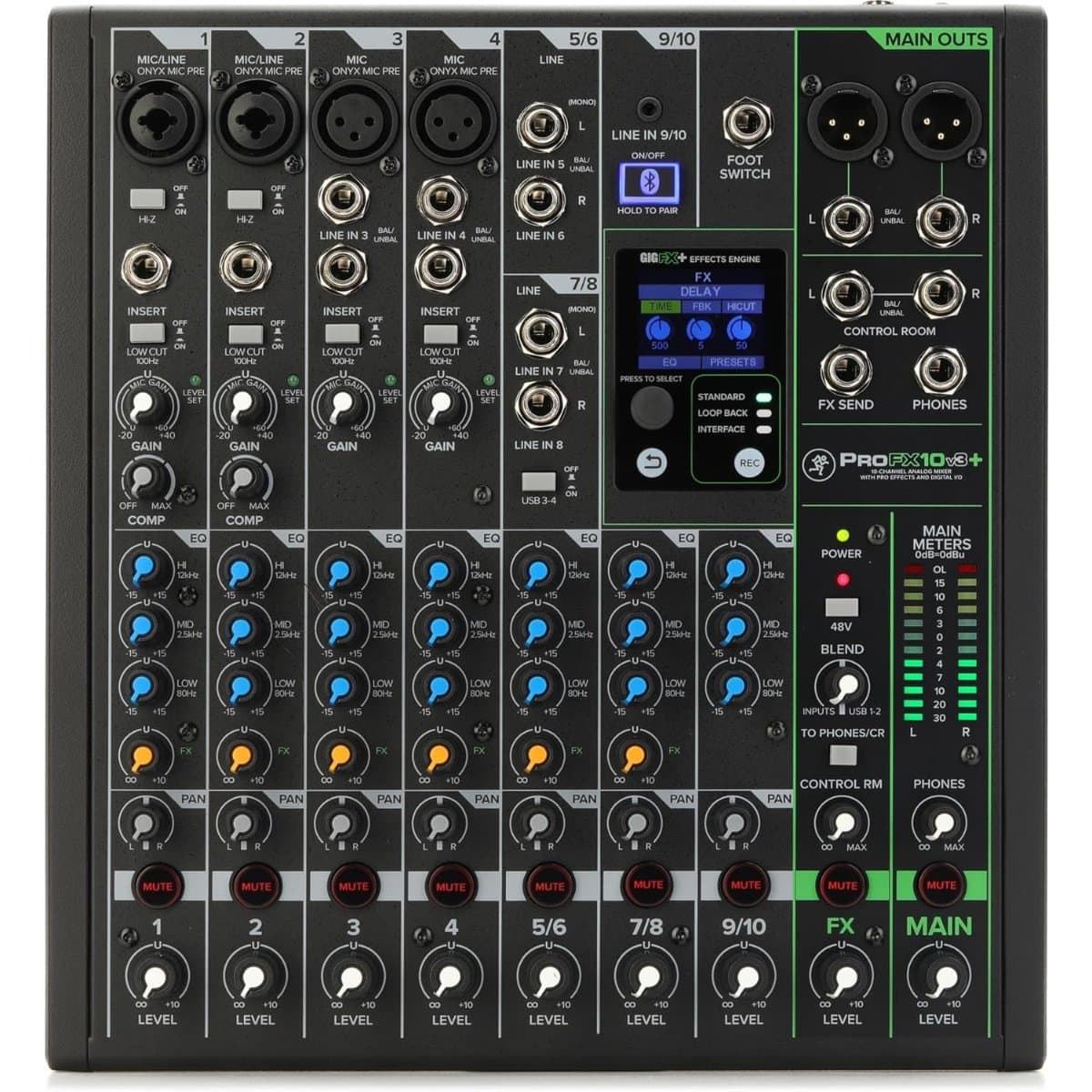 MACKIE PROFX10V3BT ( 10 GİRİŞ ( 4 MONO + 2 ST) DECK MİKSER
