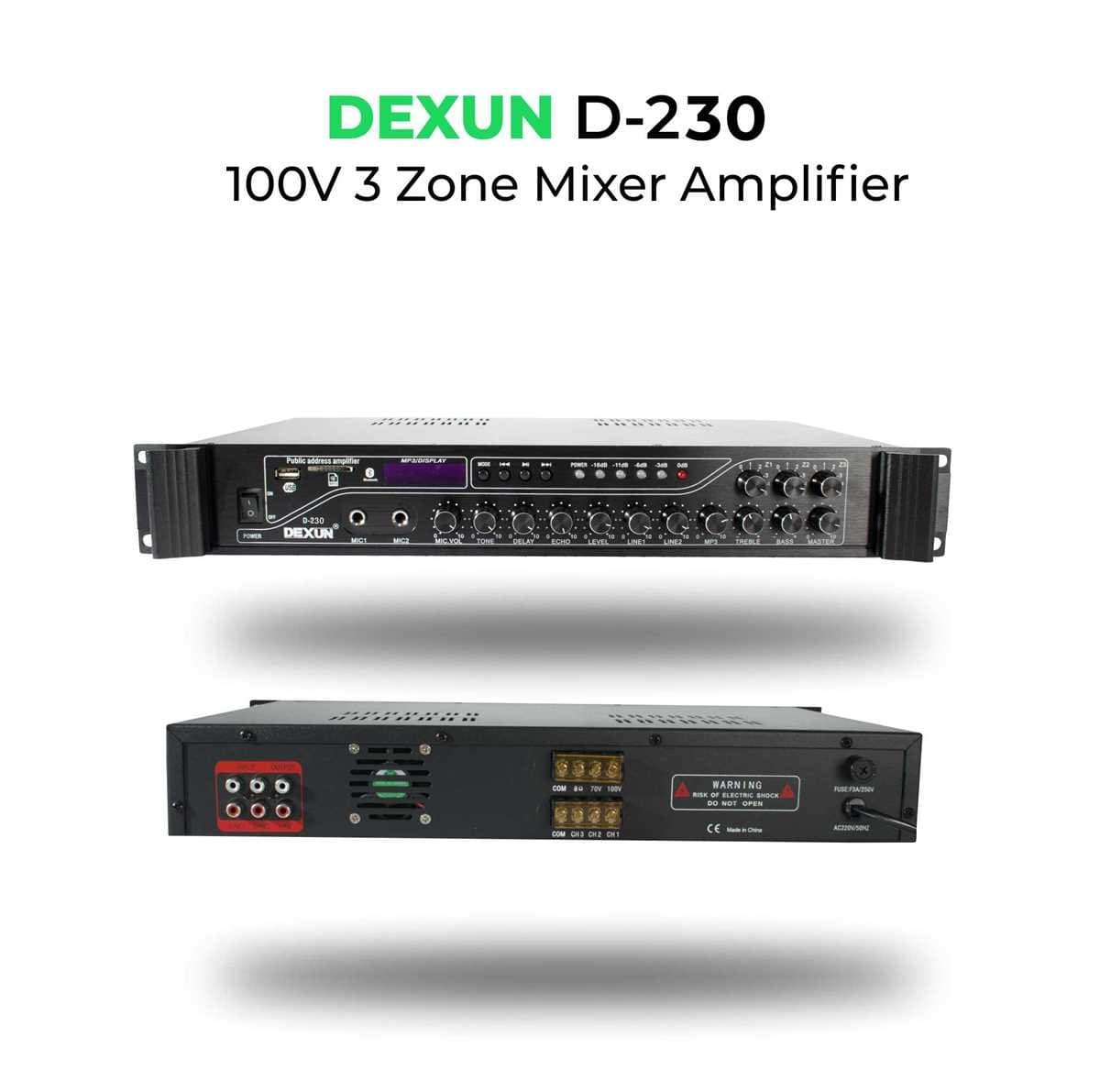 DEXUN D-230 3 ZONE 300W 100V AMPLİFİKATÖR
