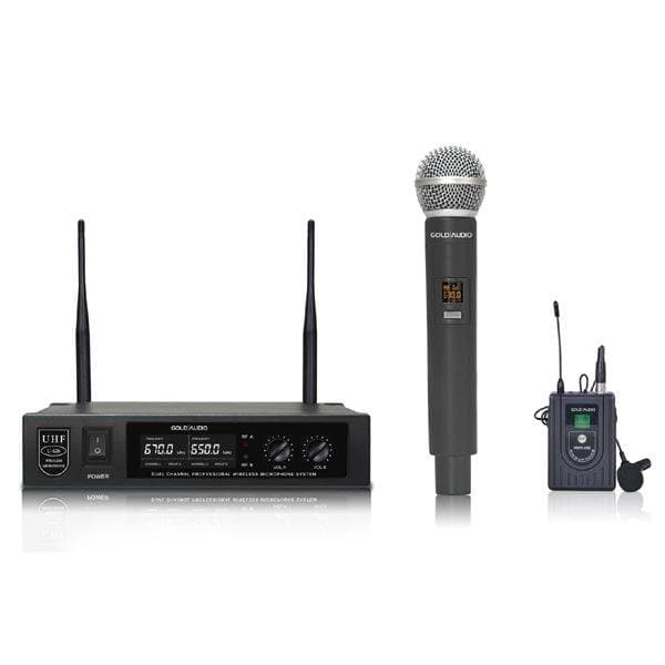 GOLD AUDIO U-626EY EL+YAKA TİPİ TELSİZ MİKROFON 2X16
